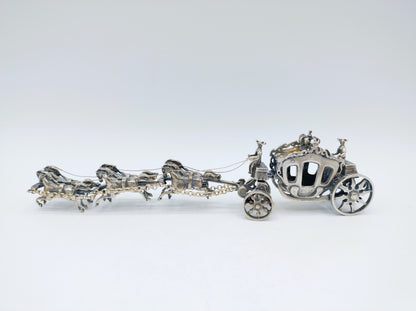 Zilveren miniatuur gouden koets, J. Weeda, Haarlem, 1984