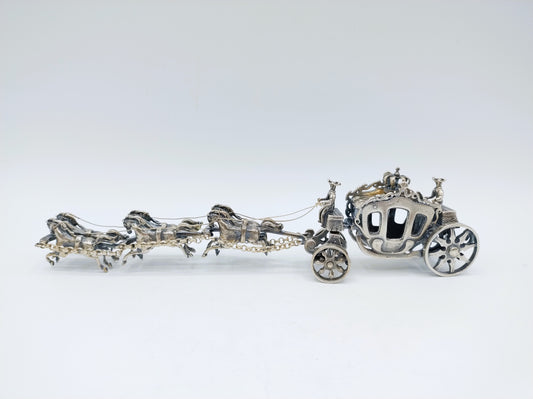 Zilveren miniatuur gouden koets, J. Weeda, Haarlem, 1984