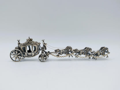 Zilveren miniatuur gouden koets, J. Weeda, Haarlem, 1984