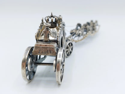 Zilveren miniatuur gouden koets, J. Weeda, Haarlem, 1984