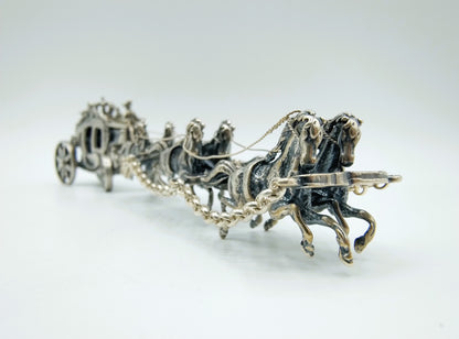 Zilveren miniatuur gouden koets, J. Weeda, Haarlem, 1984