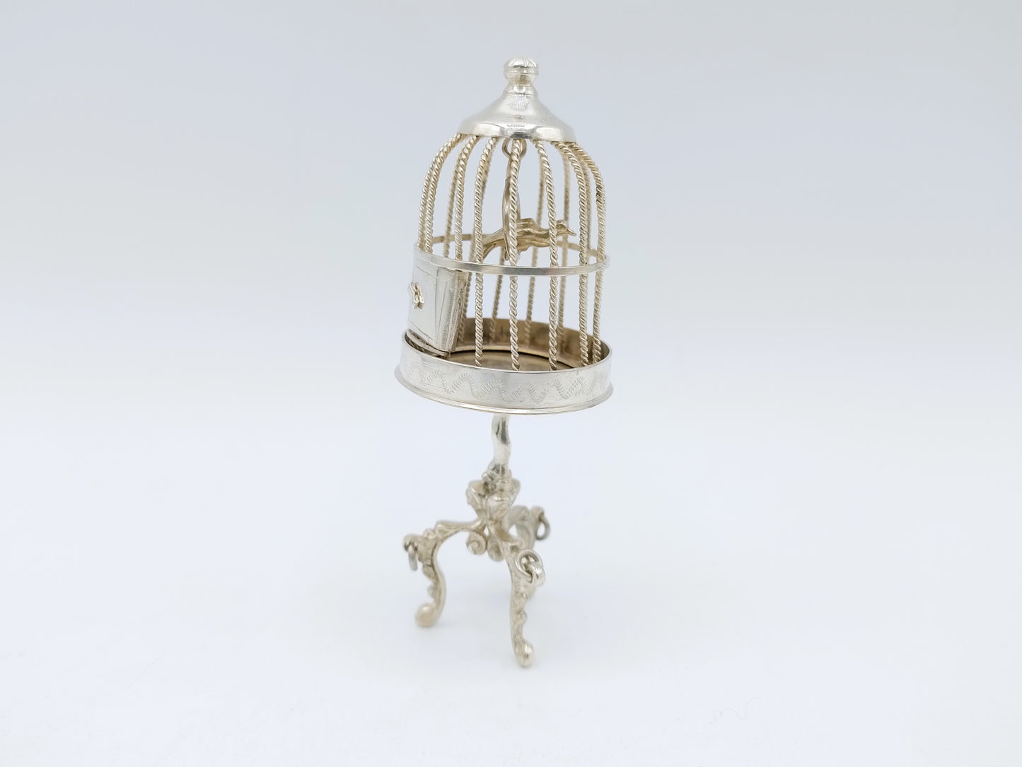 Silver miniature birdcage, J.S. Zwanenburg & Sons, Sneek, c. 1880