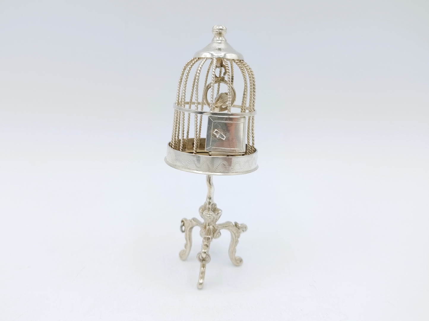 Silver miniature birdcage, J.S. Zwanenburg & Sons, Sneek, c. 1880