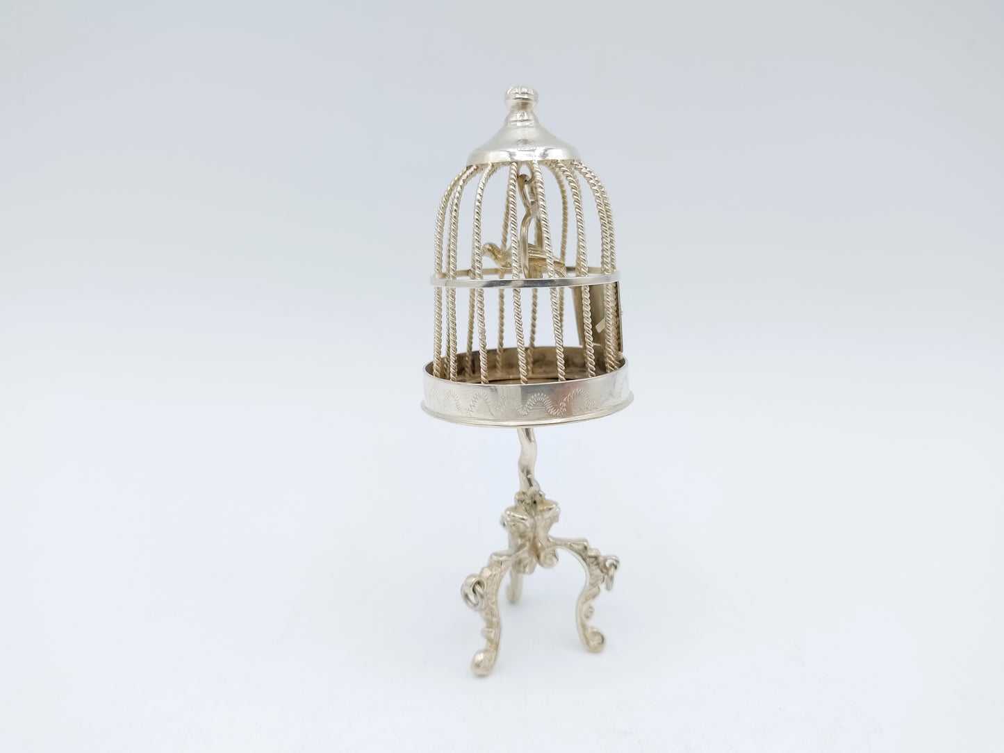 Silver miniature birdcage, J.S. Zwanenburg & Sons, Sneek, c. 1880
