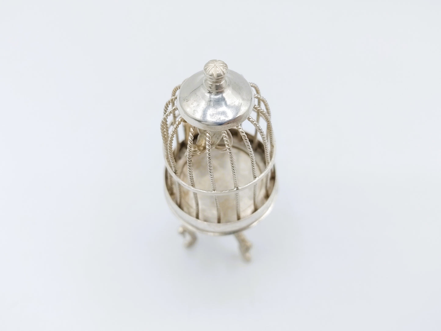 Silver miniature birdcage, J.S. Zwanenburg & Sons, Sneek, c. 1880