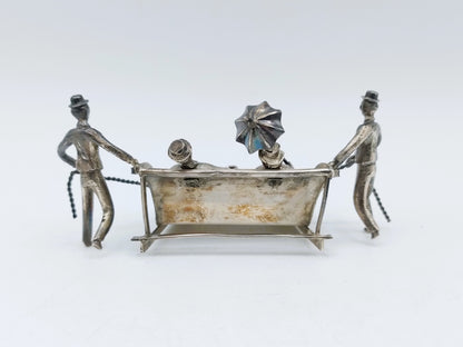 Zilveren miniatuur, Toboggan slee, Madeira, Portugal, 19e eeuws