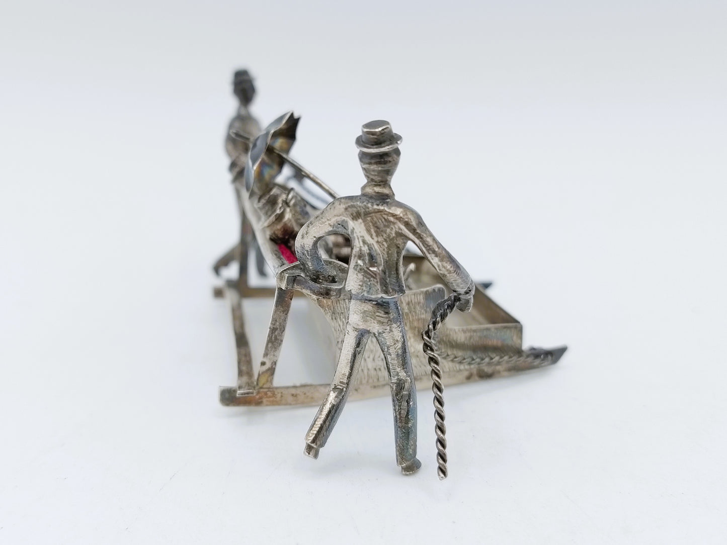 Zilveren miniatuur, Toboggan slee, Madeira, Portugal, 19e eeuws