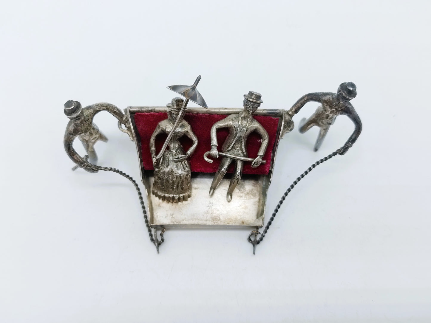 Zilveren miniatuur, Toboggan slee, Madeira, Portugal, 19e eeuws