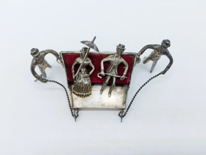Zilveren miniatuur, Toboggan slee, Madeira, Portugal, 19e eeuws