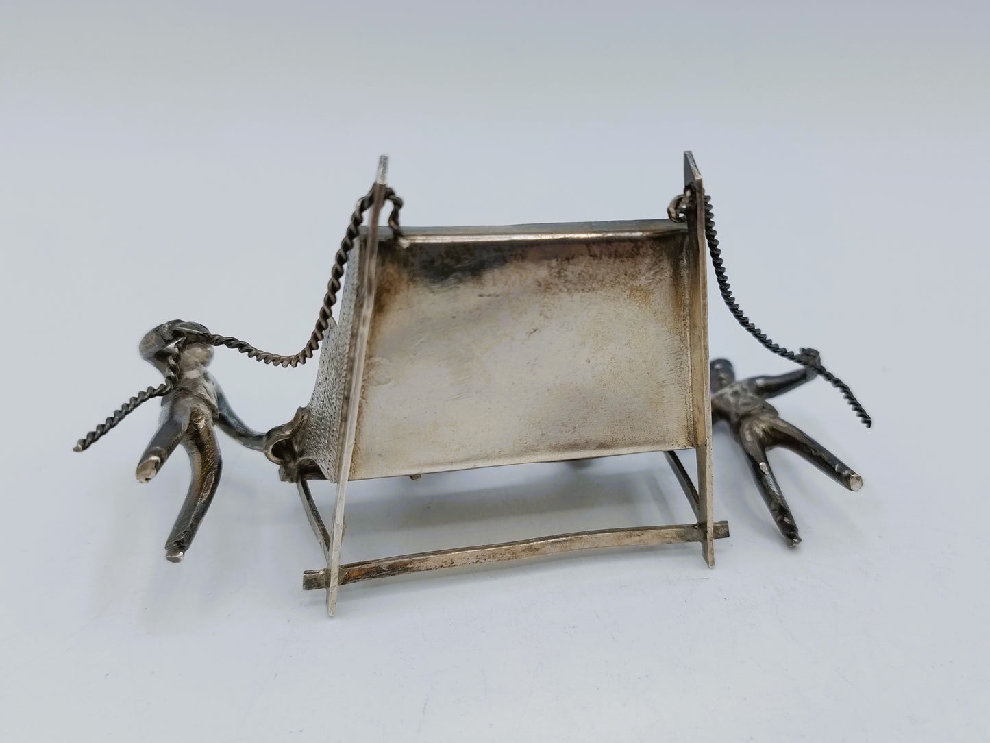 Zilveren miniatuur, Toboggan slee, Madeira, Portugal, 19e eeuws