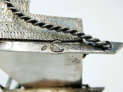 Zilveren miniatuur, Toboggan slee, Madeira, Portugal, 19e eeuws