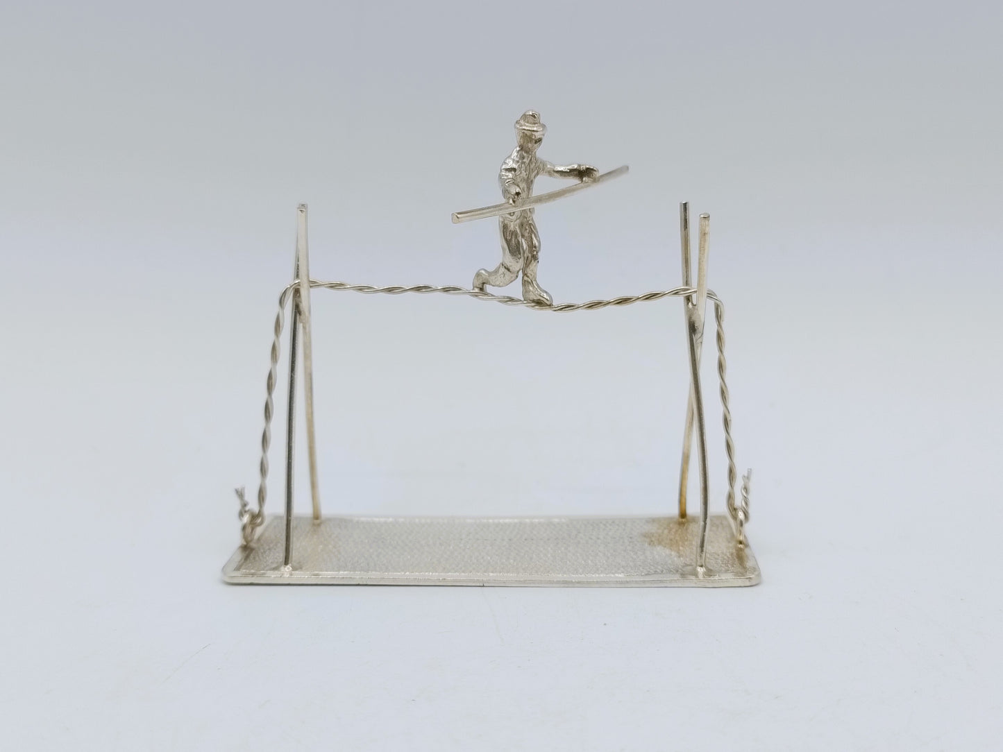 Silver miniature tightrope walker, C.B. Bos & Son, Zandvoort