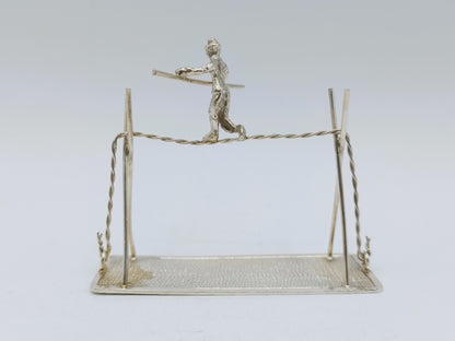 Silver miniature tightrope walker, C.B. Bos & Son, Zandvoort