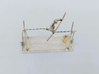 Silver miniature tightrope walker, C.B. Bos & Son, Zandvoort