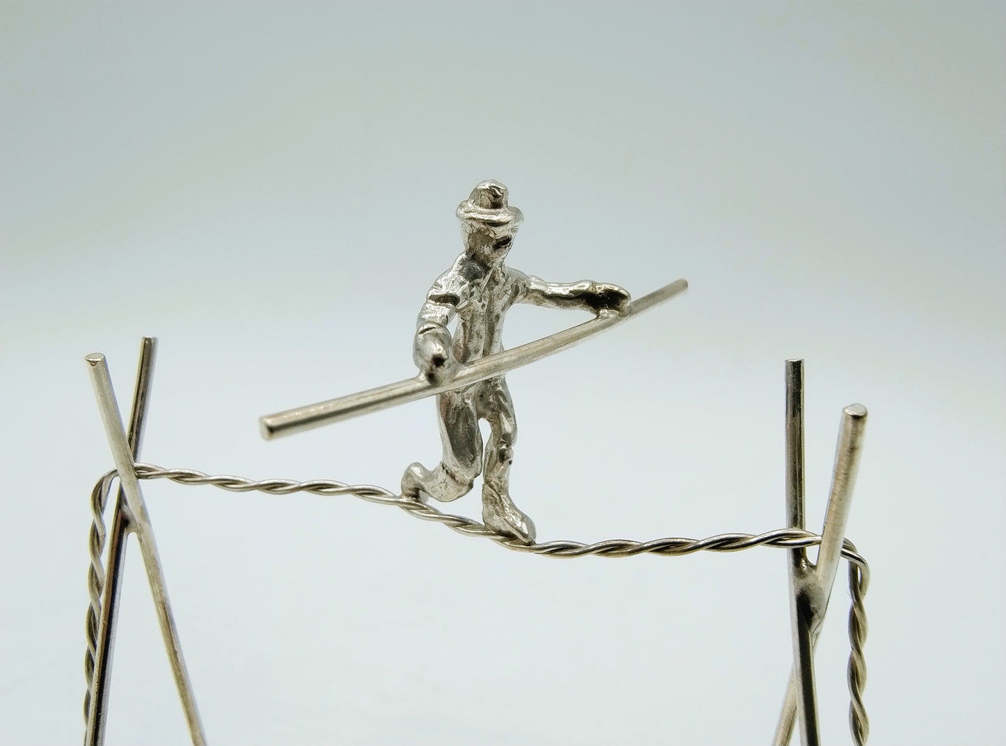 Silver miniature tightrope walker, C.B. Bos & Son, Zandvoort