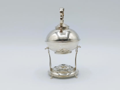 Zilveren miniatuur, ketel op standaard, E.L. Tulleners, Leeuwarden, ca. 1880