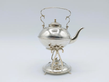 Zilveren miniatuur, ketel op standaard, E.L. Tulleners, Leeuwarden, ca. 1880