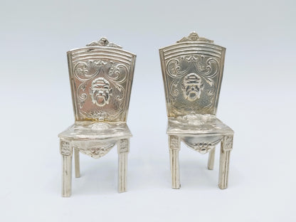 2 Miniature high-backed chairs, 19th century