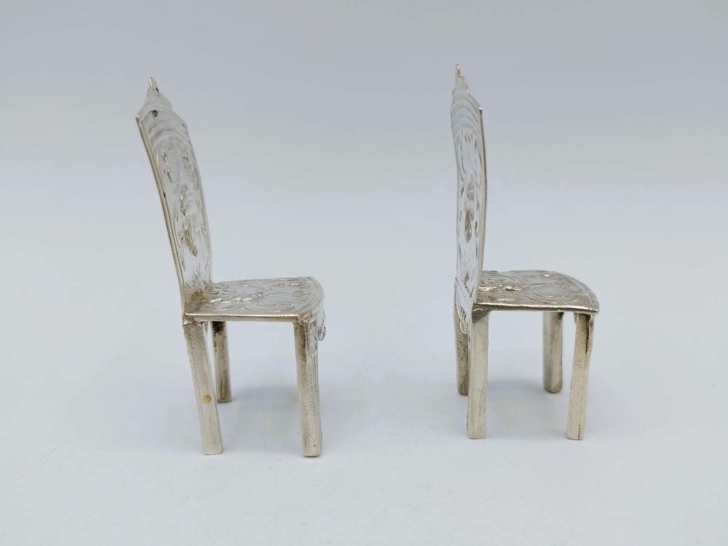 2 Miniature high-backed chairs, 19th century
