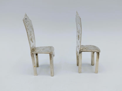 2 Miniature high-backed chairs, 19th century