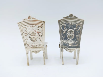 2 Miniature high-backed chairs, 19th century