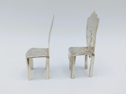 2 Miniature high-backed chairs, 19th century