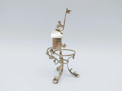 Silver miniature spring house with child, 19th century