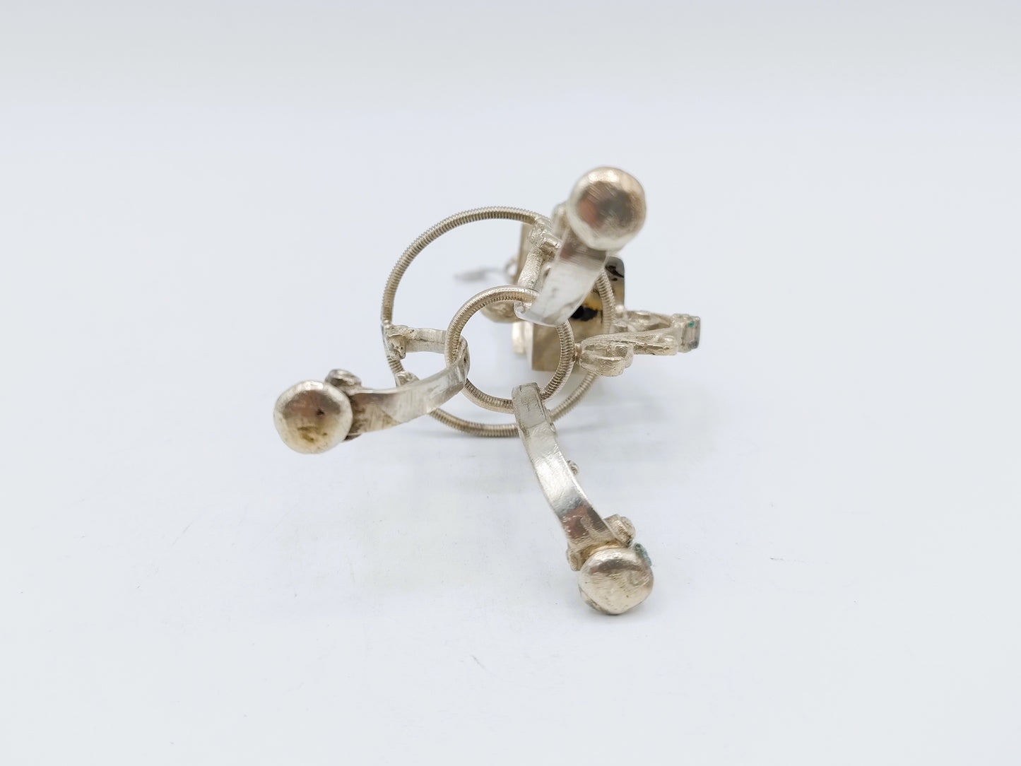 Silver miniature spring house with child, 19th century