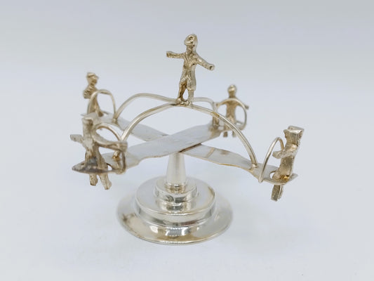 Zilveren miniatuur draaimolen, 19e eeuws