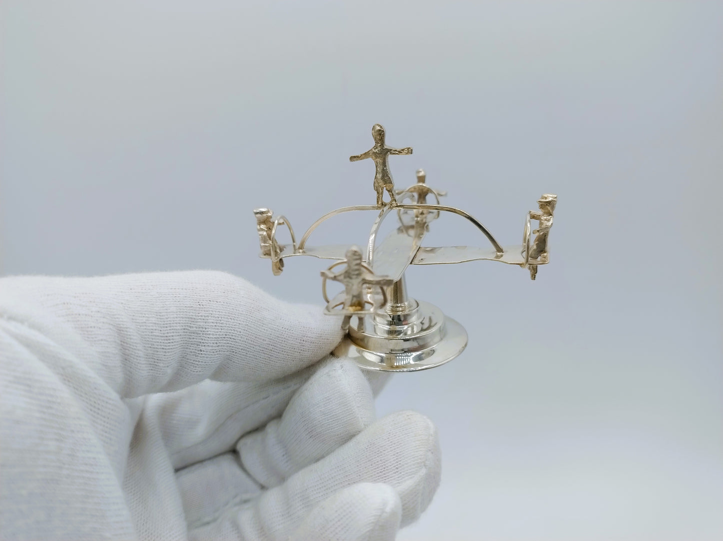 Silver miniature carousel, 19th century