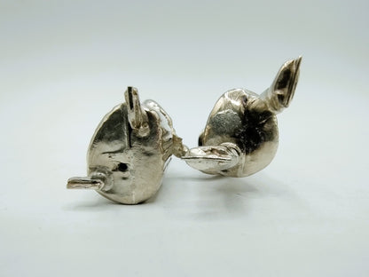 Zilveren miniatuur, echtpaar op schaatsen, J. Held, Amsterdam, ca. 1860