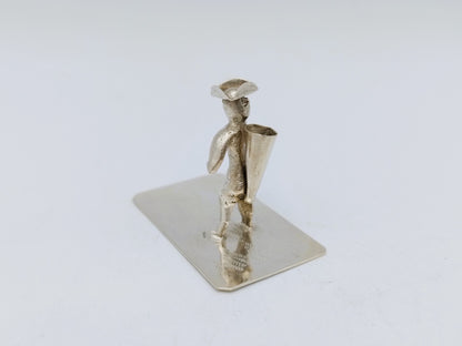 Zilveren miniatuur, reiziger, 19e eeuws