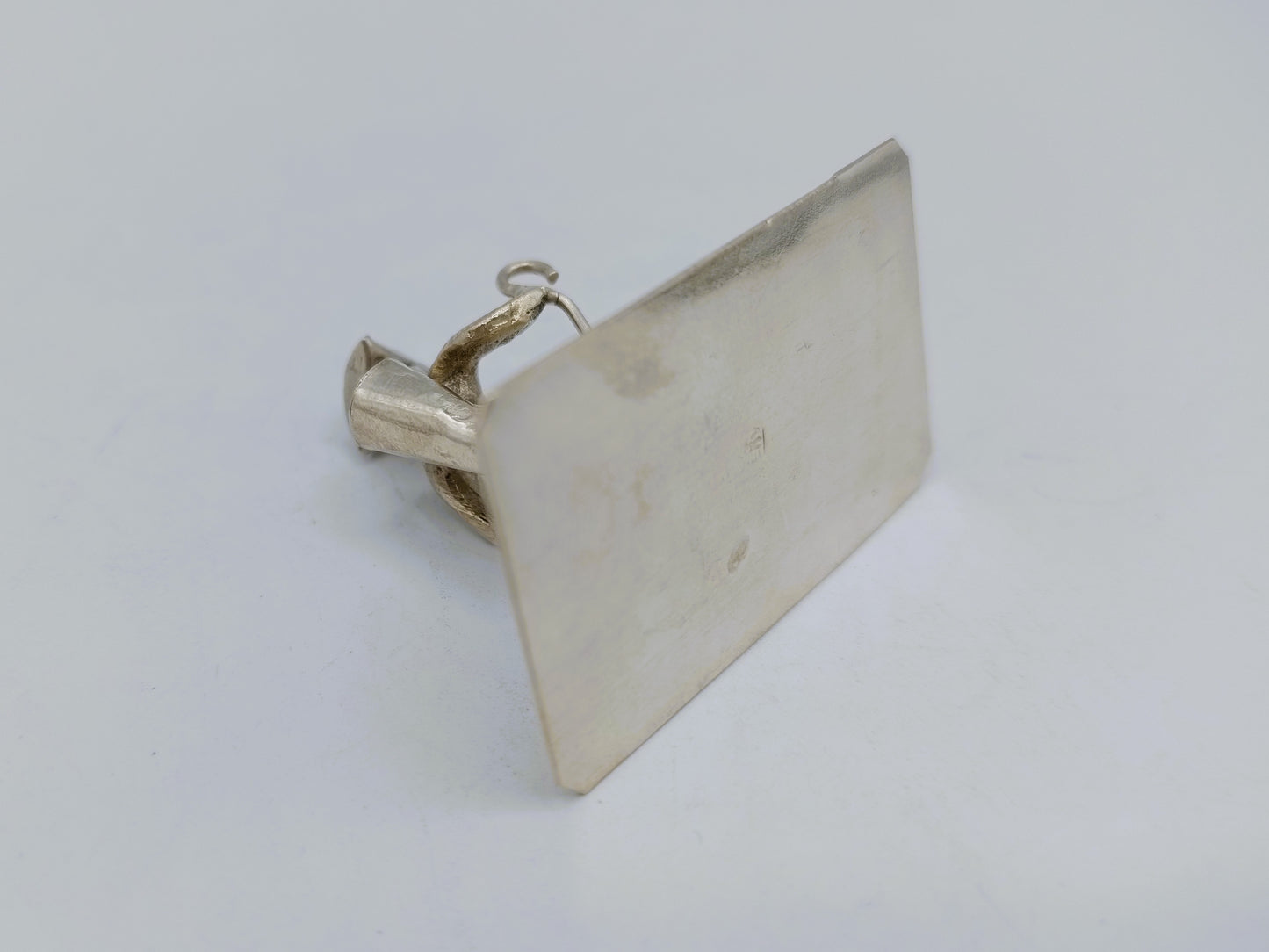 Zilveren miniatuur, reiziger, 19e eeuws