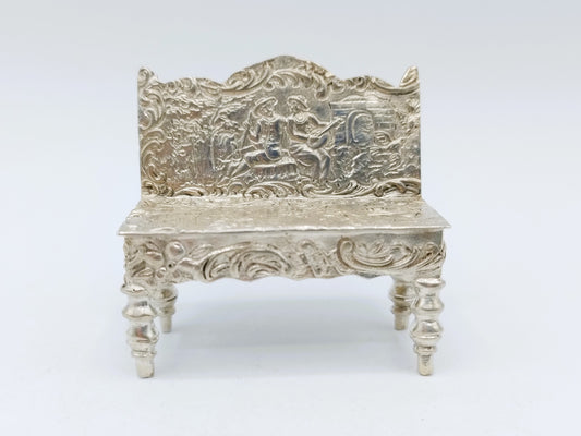 Zilveren miniatuur bank, Gebr. Dingeldein, Hanau, ca. 1890