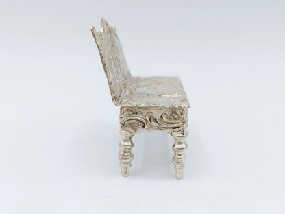 Silver miniature bench, Gebr. Dingeldein, Hanau, c. 1890