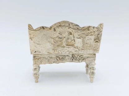 Silver miniature bench, Gebr. Dingeldein, Hanau, c. 1890