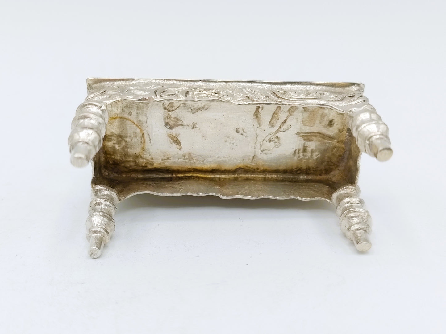Silver miniature bench, Gebr. Dingeldein, Hanau, c. 1890