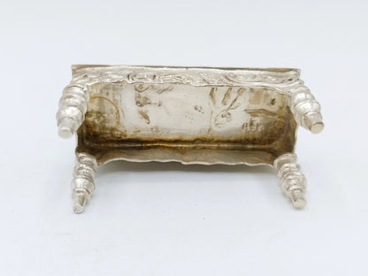 Silver miniature bench, Gebr. Dingeldein, Hanau, c. 1890