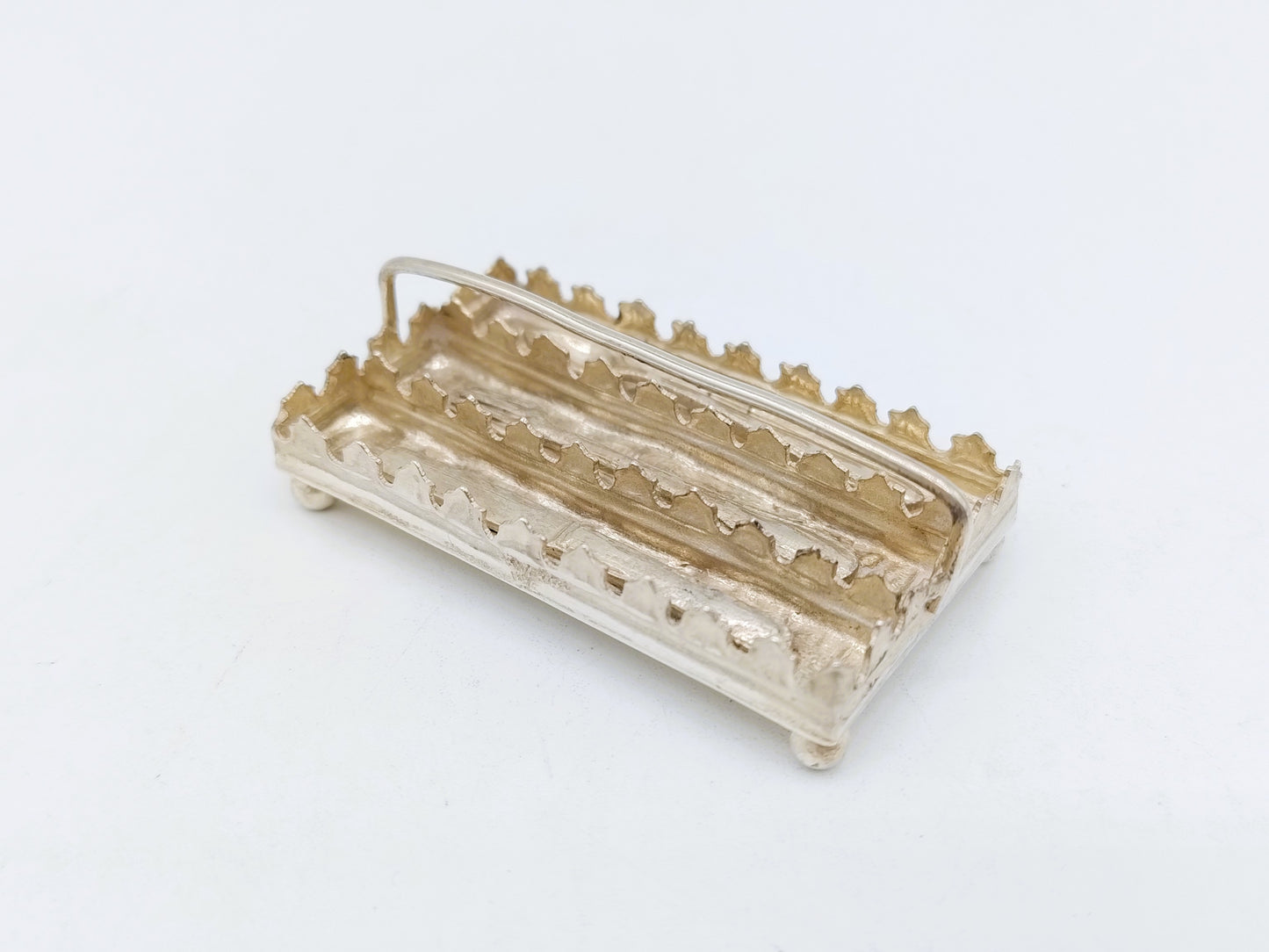 Zilveren miniatuur bestekdoos, 19e eeuws