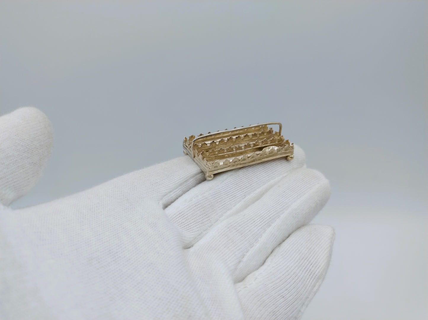 Zilveren miniatuur bestekdoos, 19e eeuws