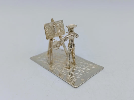Zilveren miniatuur schilder, F.A. Lesener, Amsterdam, ca. 1930