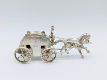 Zilveren miniatuur postkoets, 19e eeuws