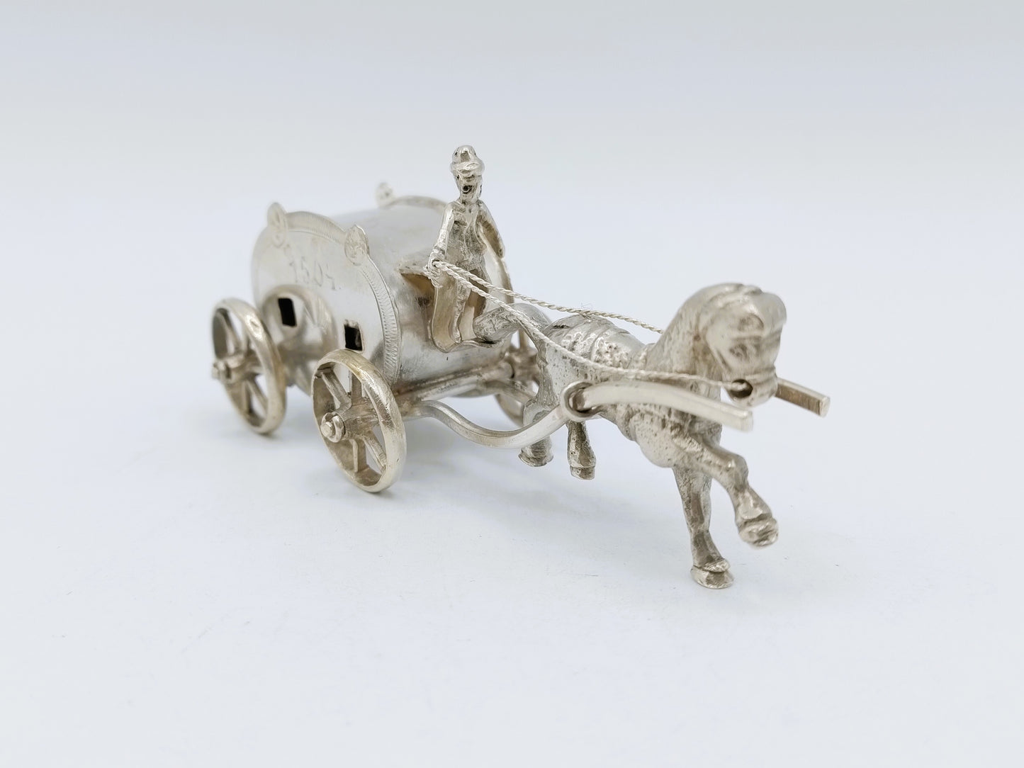 Zilveren miniatuur postkoets, 19e eeuws