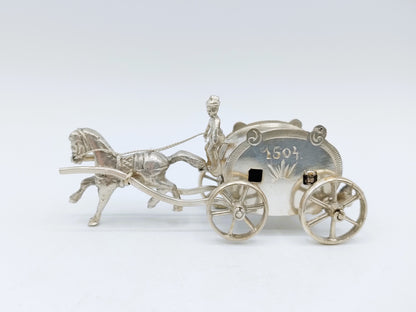Zilveren miniatuur postkoets, 19e eeuws