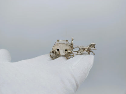 Zilveren miniatuur postkoets, 19e eeuws