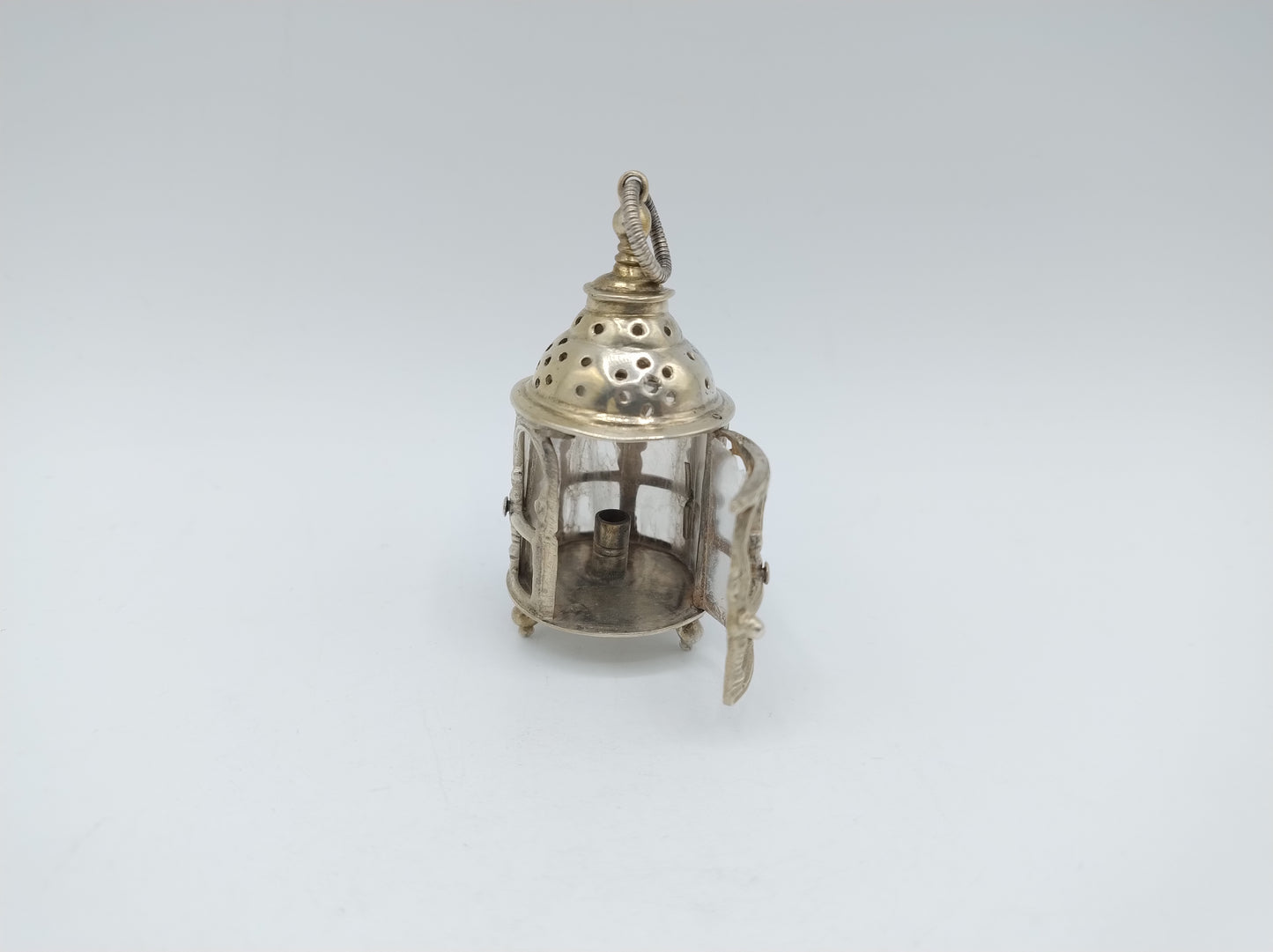 Zilveren miniatuur, lantaarn, J. S. Zwanenburg, Sneek, 20e eeuws