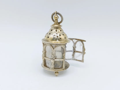 Zilveren miniatuur, lantaarn, J. S. Zwanenburg, Sneek, 20e eeuws