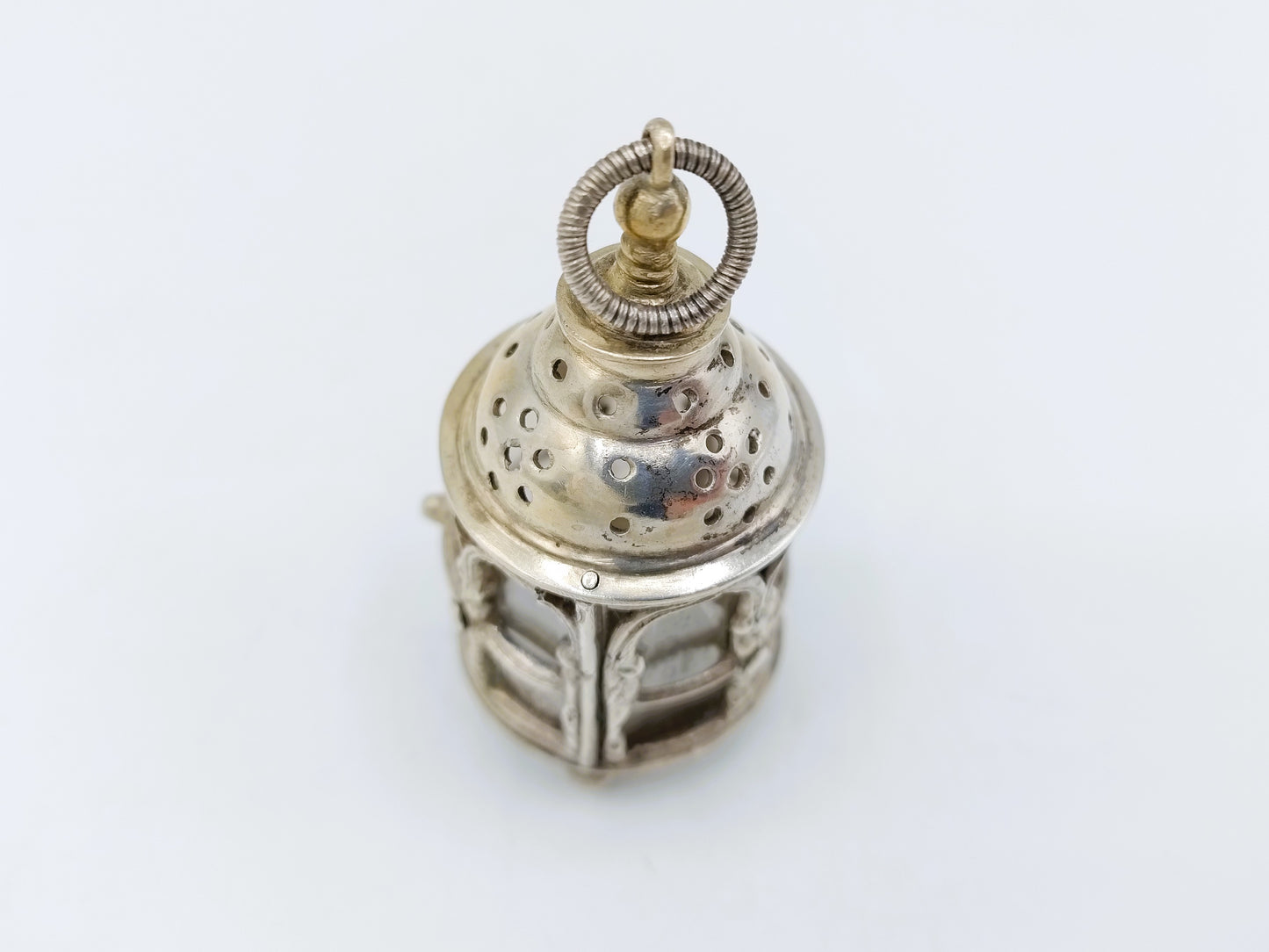 Zilveren miniatuur, lantaarn, J. S. Zwanenburg, Sneek, 20e eeuws