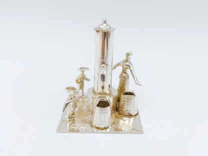 Zilveren miniatuur, waterpomp, J. Verhoogt, Hoorn, 1909