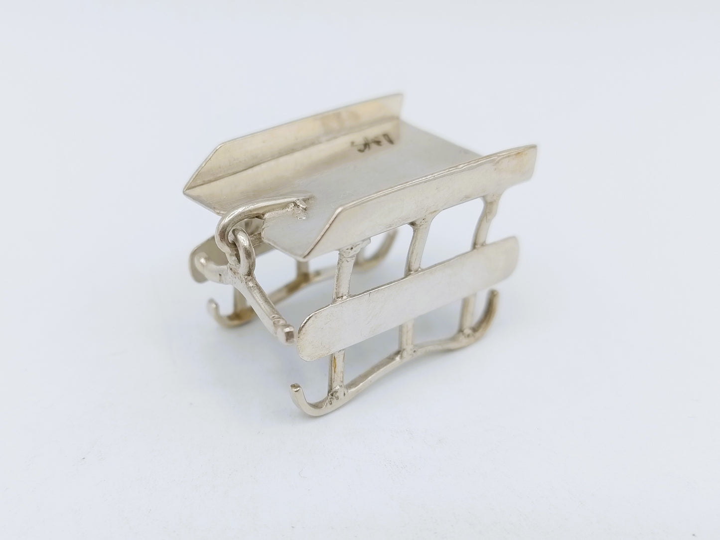 Zilveren miniatuur trekslee, 18e eeuws